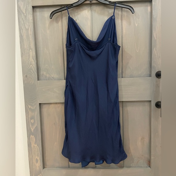 Sadie cowl navy silk dress Fabrik 
Size Large 
 Holiday  dress - Picture 3 of 6